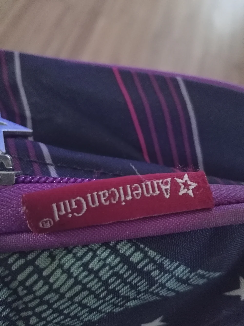 American Girl Navy Star Print Vintage Lunch Box Bag